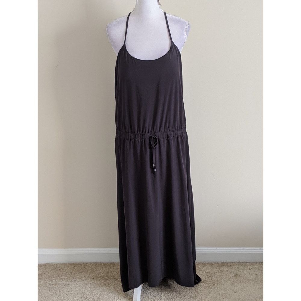 Athleta Ariel Novella Black Hi Low Maxi Dress 12